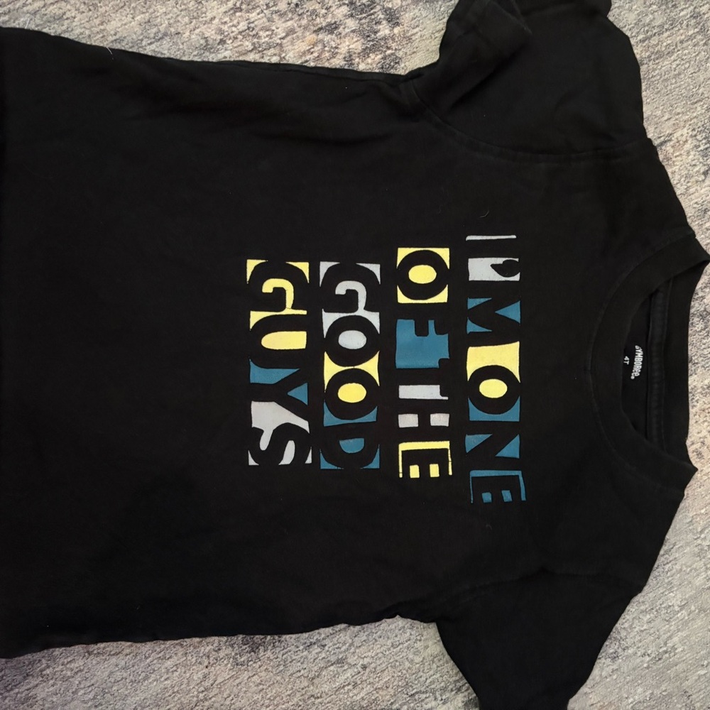 Black Kids T-Shirt with Graphic Print